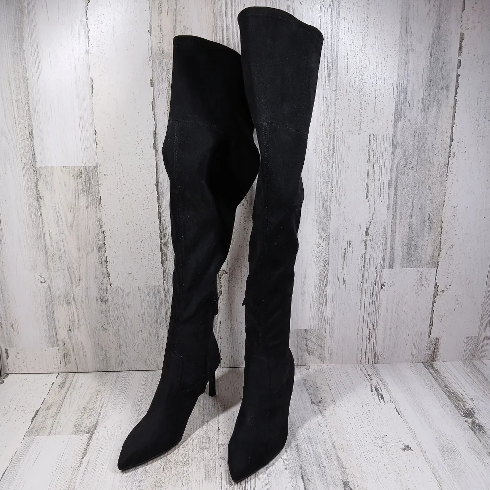 Calvin Klein‎ Over-the-Knee Boot Women's 6M Sacha Faux Suede Stiletto Point Toe